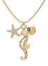 18K gold-plated chain made of 925 sterling silver with maritime pendants