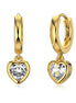 Heart earrings 925 silver gold-plated zirconia stone