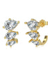 925 Sterling Silver Stud Earrings – 18K gold plated with oval zirconia