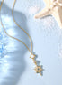 18K gold-plated chain made of 925 sterling silver with opal and zirconia pendants
