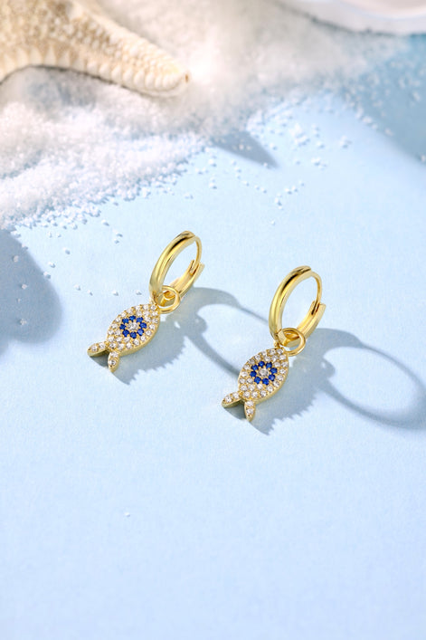 Fish earrings/earrings 925 silver gold-plated