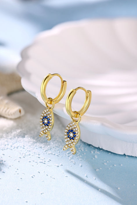Fish earrings/earrings 925 silver gold-plated