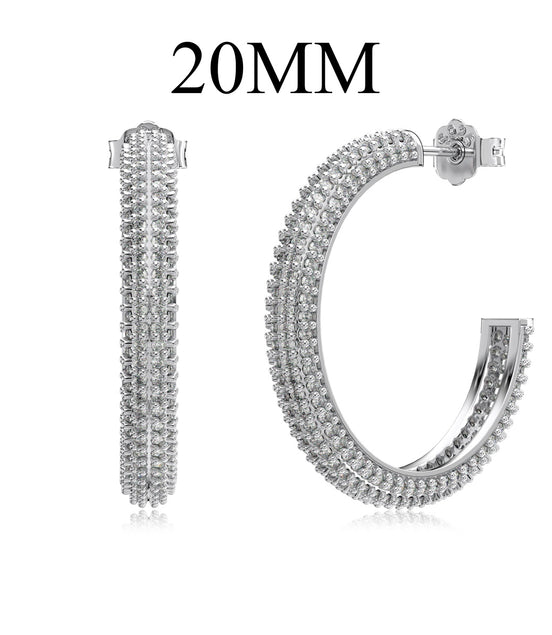 Zirconia Glow: Loviya Sterling Hoops 15mm & 20mm