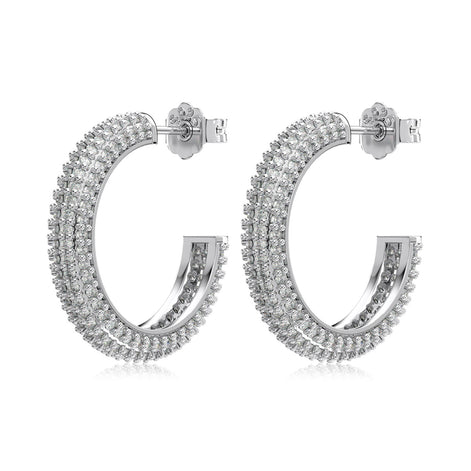 Zirconia Glow: Loviya Sterling Hoops 15mm & 20mm