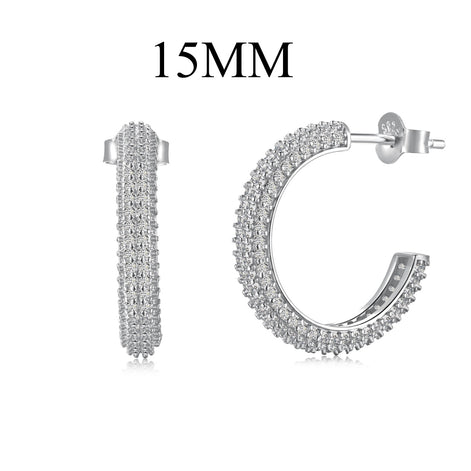 Zirconia Glow: Loviya Sterling Hoops 15mm & 20mm