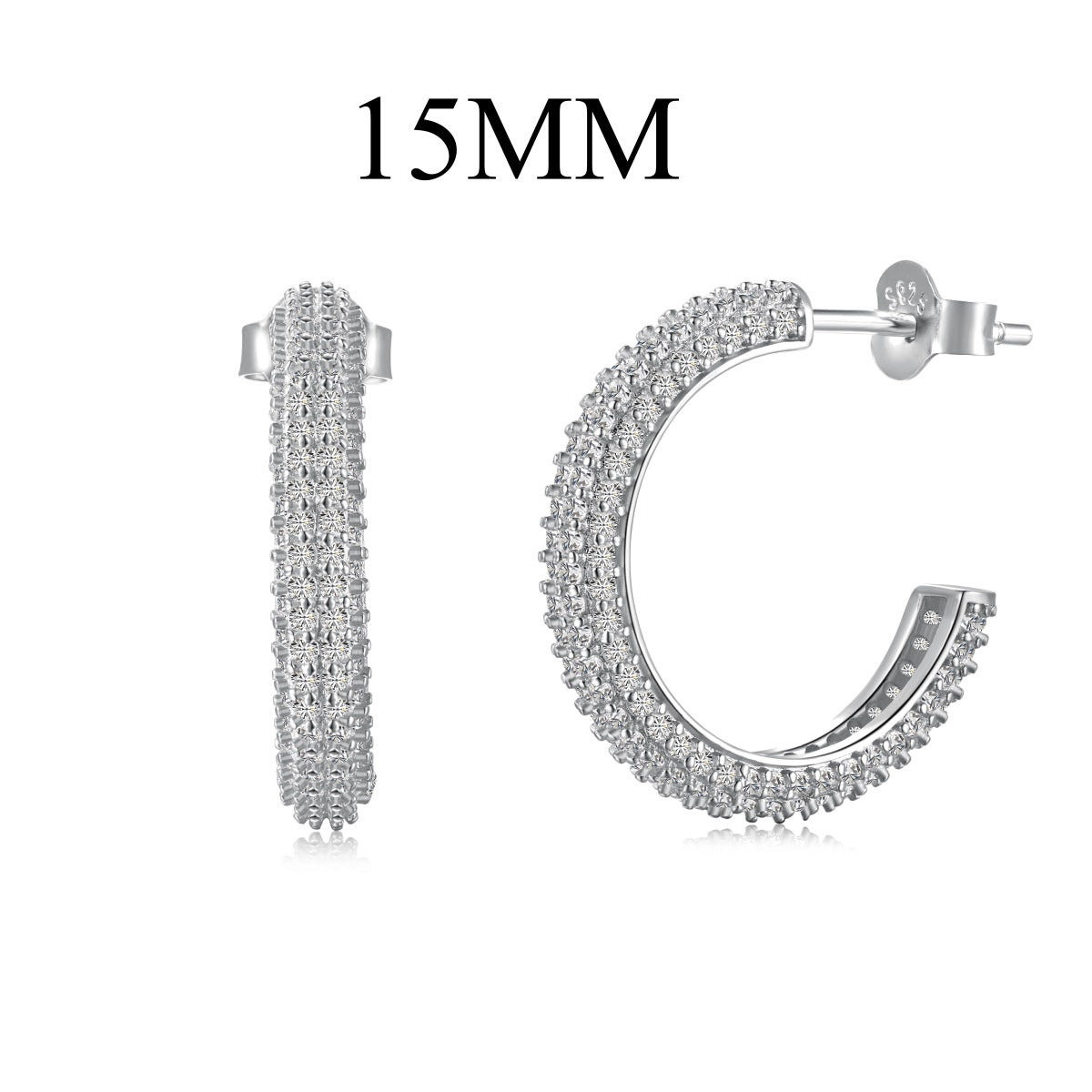 Zirconia Glow: Loviya Sterling Hoops 15mm & 20mm