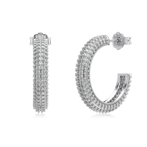 Zirconia Glow: Loviya Sterling Hoops 15mm & 20mm