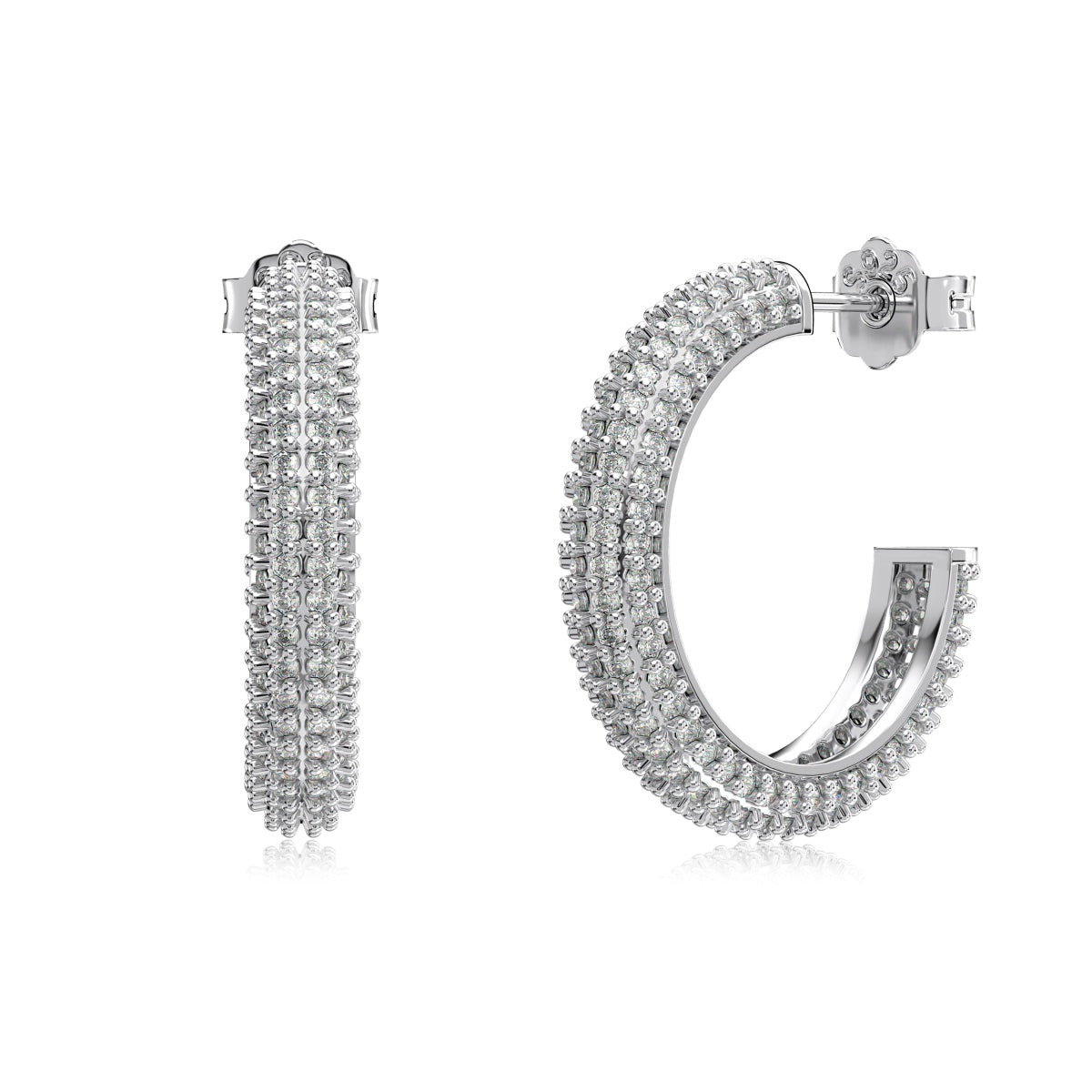 Zirconia Glow: Loviya Sterling Hoops 15mm & 20mm