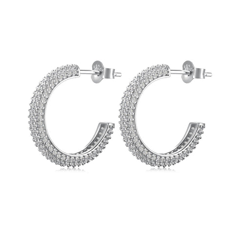 Zirconia Glow: Loviya Sterling Hoops 15mm & 20mm