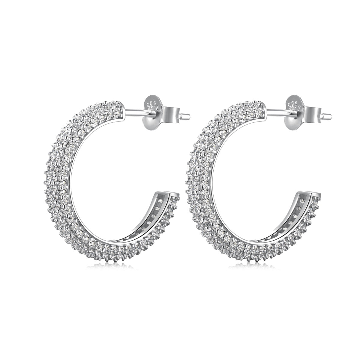Zirconia Glow: Loviya Sterling Hoops 15mm & 20mm