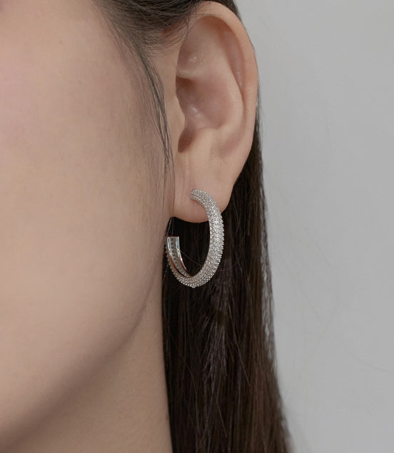 Zirconia Glow: Loviya Sterling Hoops 15mm & 20mm
