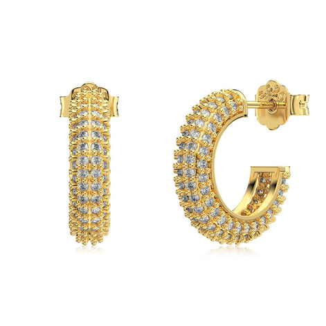 Hoop earrings made of 925 silver – 18K gold-plated, 9 mm/ 15 mm