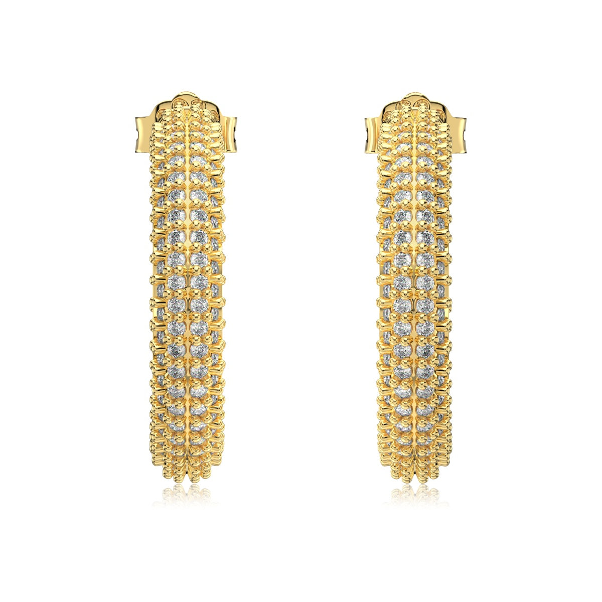 Hoop earrings made of 925 silver – 18K gold-plated, 9 mm/ 15 mm