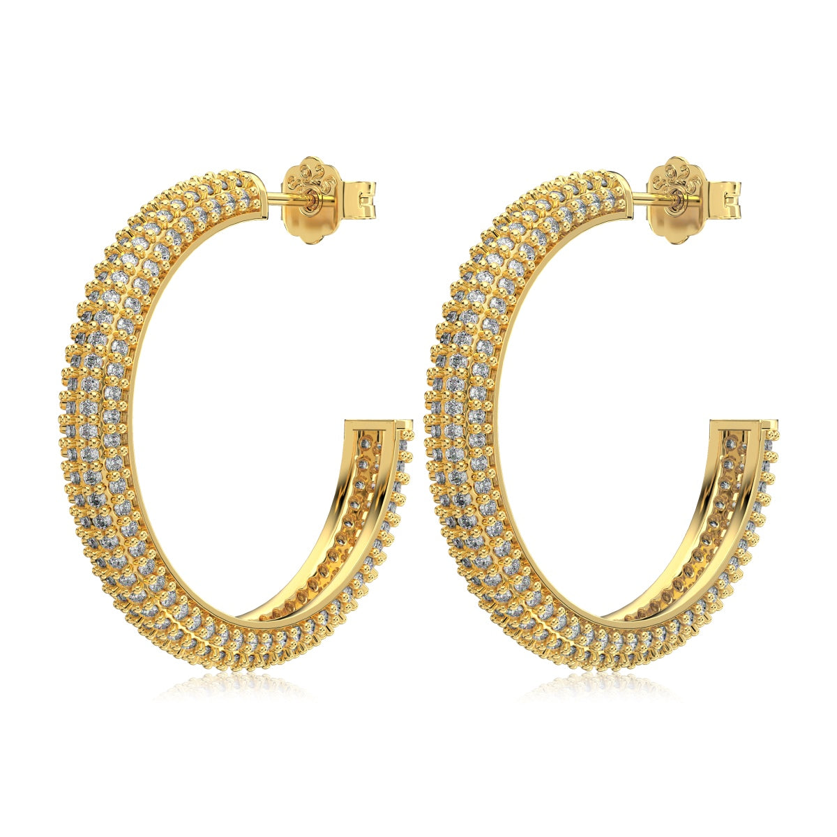 Hoop earrings made of 925 silver – 18K gold-plated, 9 mm/ 15 mm