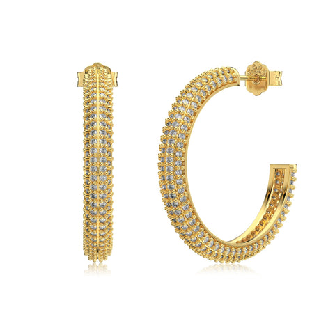 Hoop earrings made of 925 silver – 18K gold-plated, 9 mm/ 15 mm