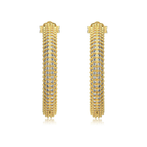 Hoop earrings made of 925 silver – 18K gold-plated, 9 mm/ 15 mm