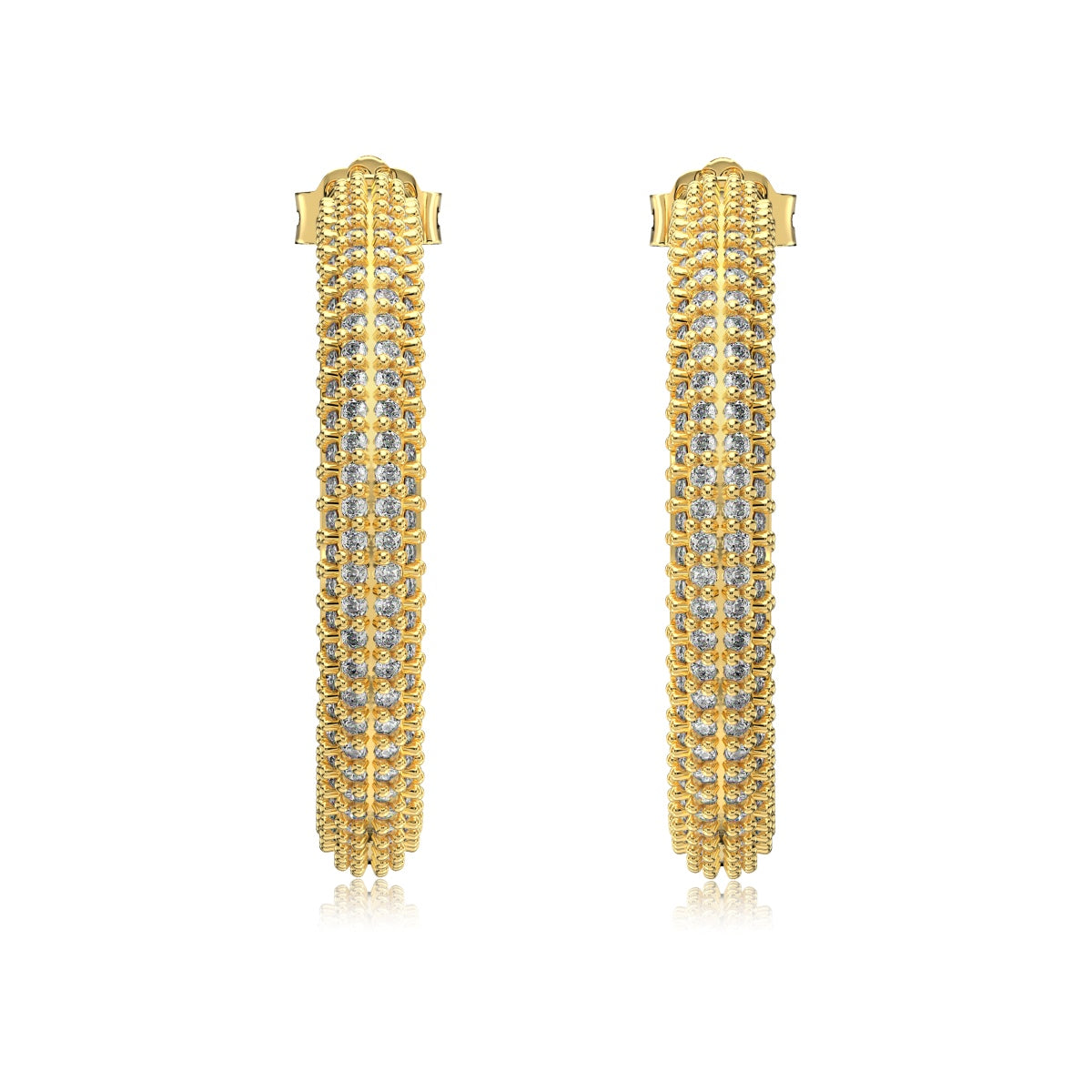 Hoop earrings made of 925 silver – 18K gold-plated, 9 mm/ 15 mm