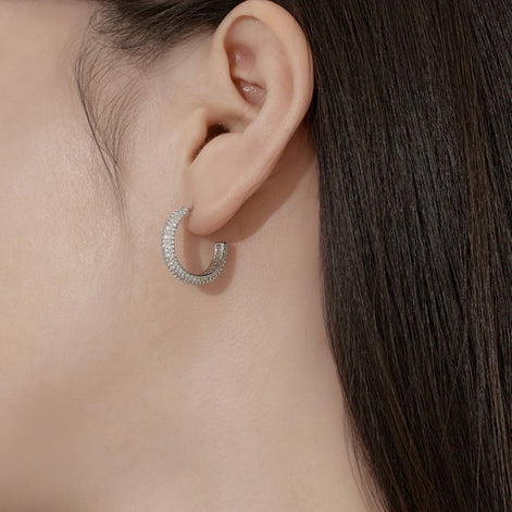 Zirconia Glow: Loviya Sterling Hoops 15mm & 20mm