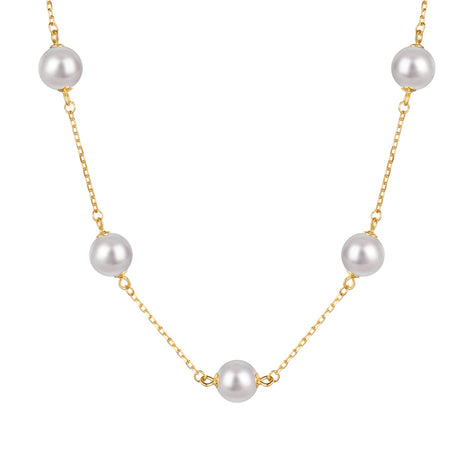 18K gold-plated chain made of 925 sterling silver with real pearls