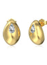Elegant stud earrings made of 925 silver - 18K gold-plated with zirconia