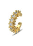 Ear clip made of 925 silver and 18k gold plating with zirconia stones