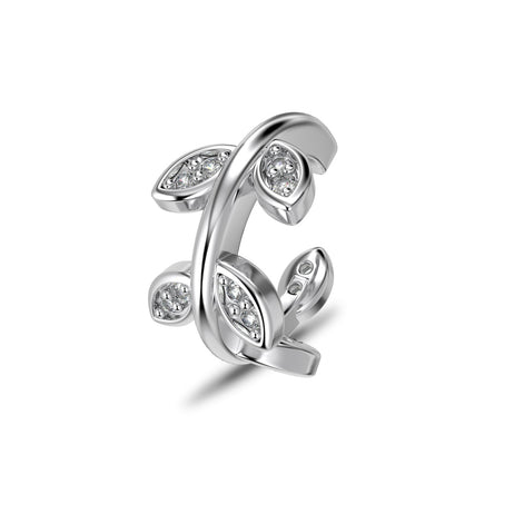 Ear clip made of 925 silver with zirconia stones 18K gold-plated