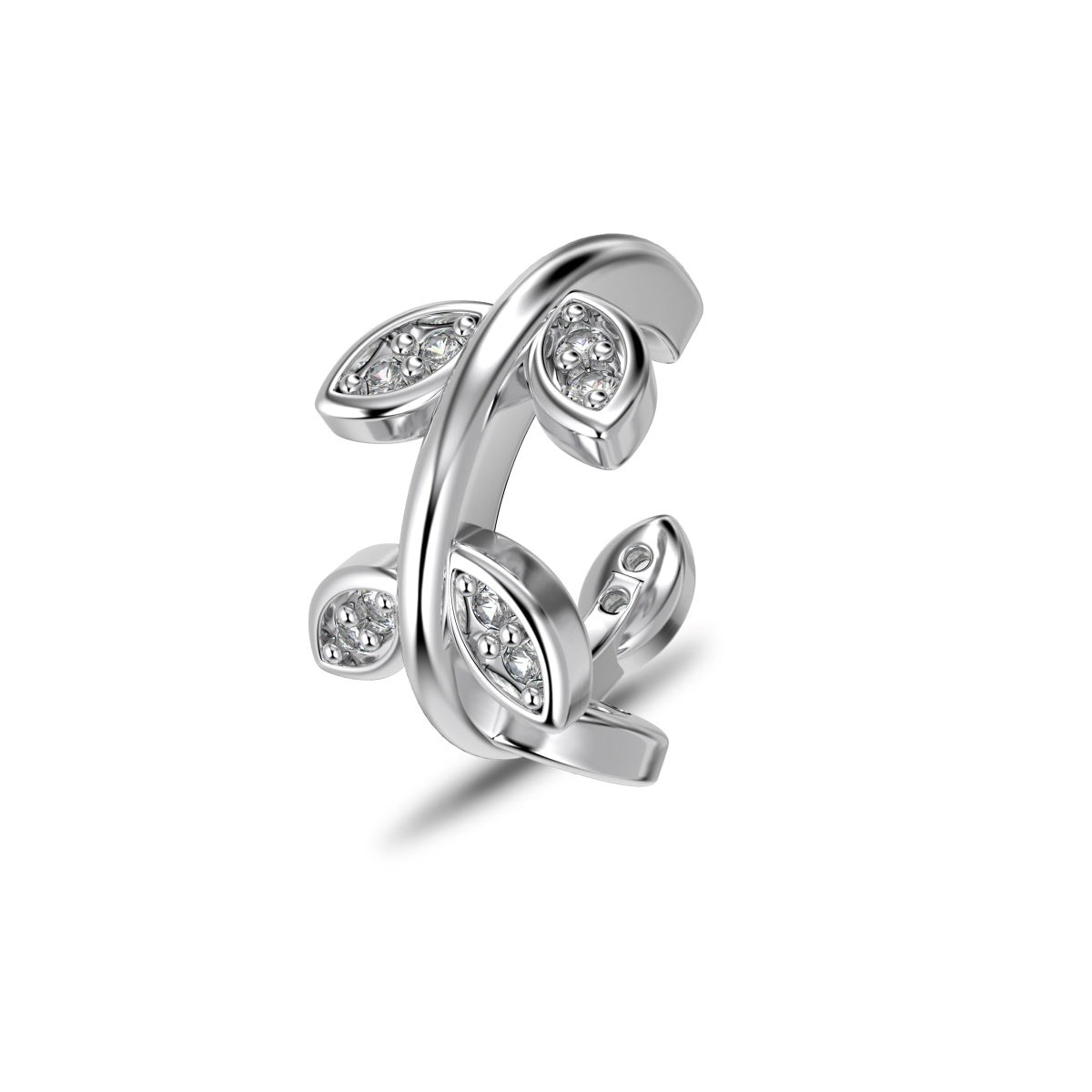 Ear clip made of 925 silver with zirconia stones 18K gold-plated