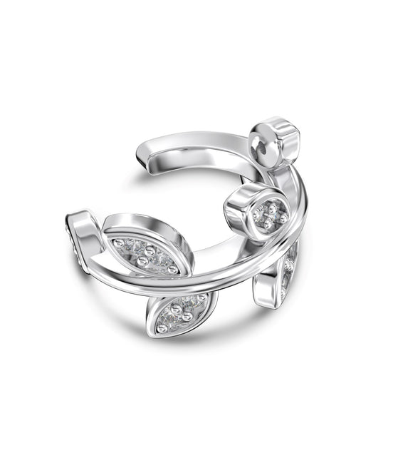 Ear clip made of 925 silver with zirconia stones 18K gold-plated