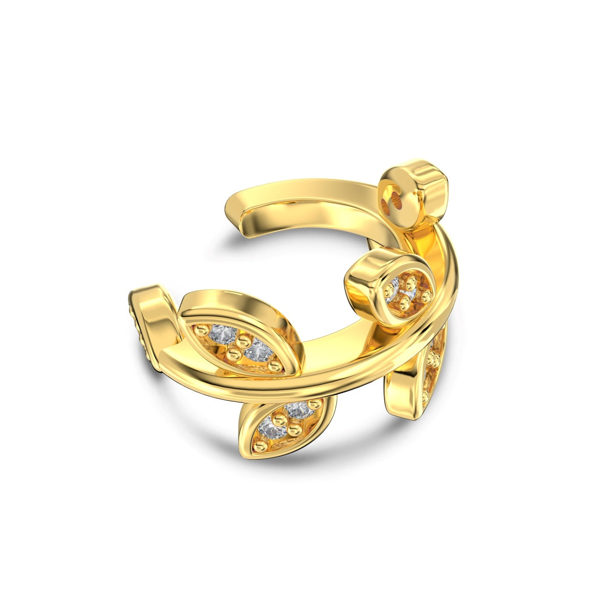 Ear clip made of 925 silver with zirconia stones 18K gold-plated