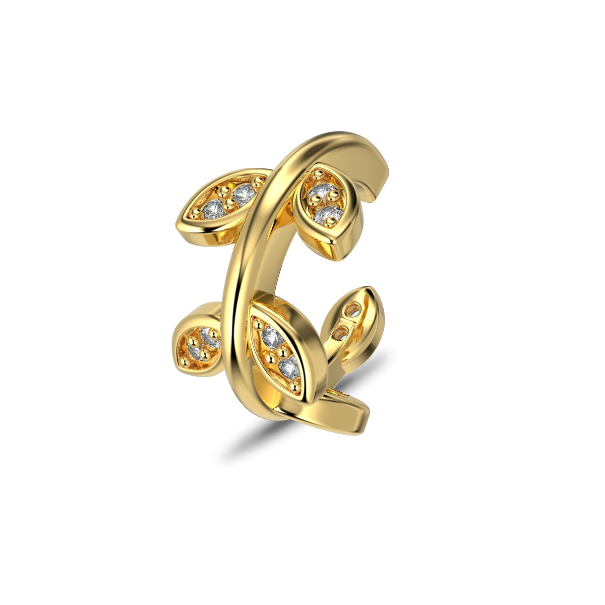 Ear clip made of 925 silver with zirconia stones 18K gold-plated
