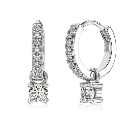 Hoop earrings made of 925 sterling silver with zirconia stones