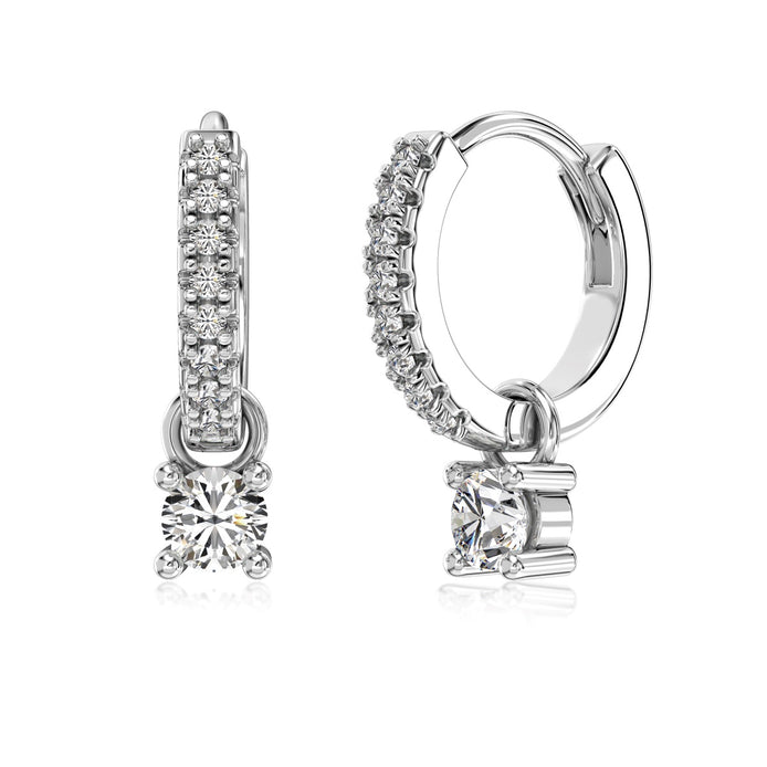 Hoop earrings made of 925 sterling silver with zirconia stones