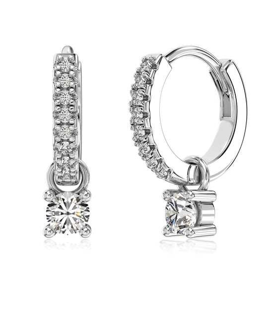 Hoop earrings made of 925 sterling silver with zirconia stones