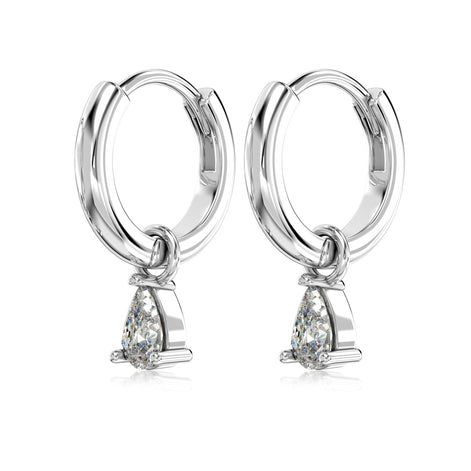Hoop earrings made of 925 sterling silver gold-plated with zirconia
