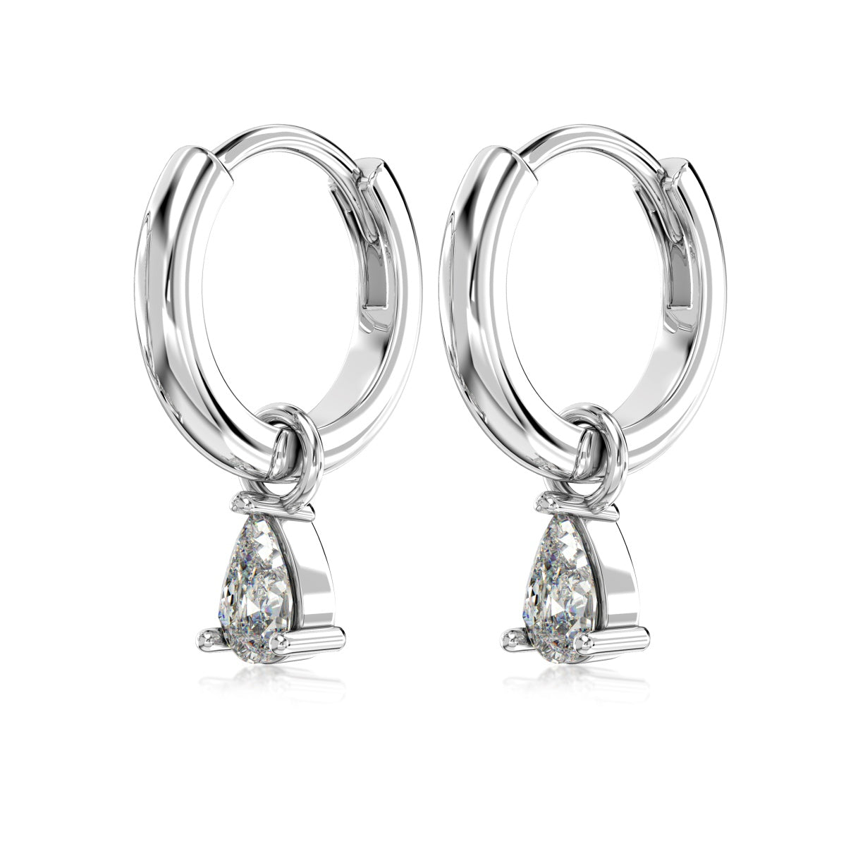 Hoop earrings made of 925 sterling silver gold-plated with zirconia