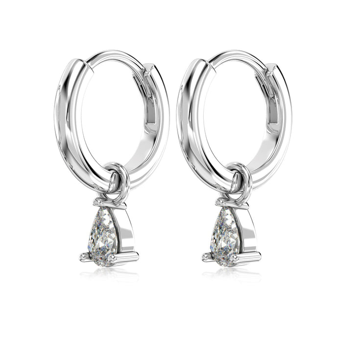 Hoop earrings made of 925 sterling silver gold-plated with zirconia
