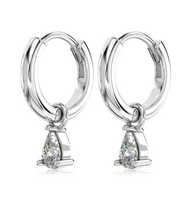 Hoop earrings made of 925 sterling silver gold-plated with zirconia
