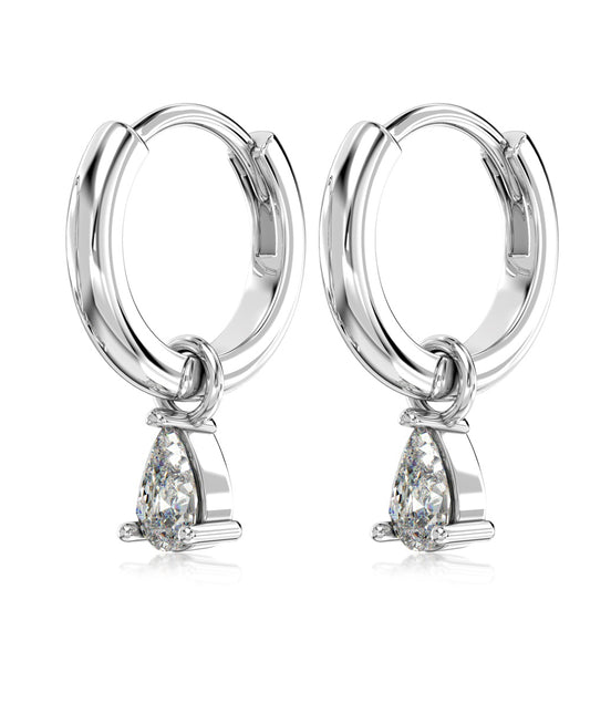 Hoop earrings made of 925 sterling silver gold-plated with zirconia