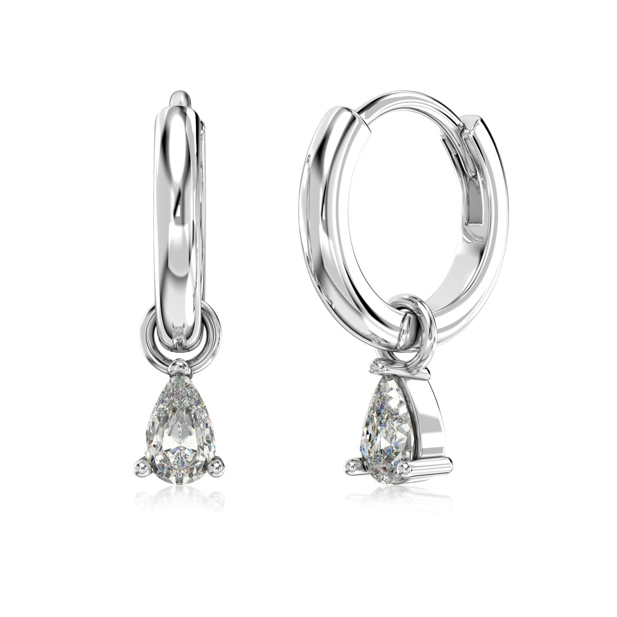 Hoop earrings made of 925 sterling silver gold-plated with zirconia
