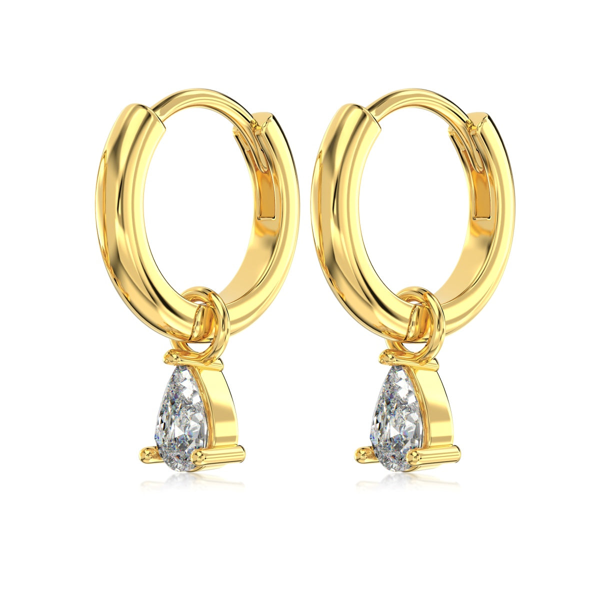 Hoop earrings made of 925 sterling silver gold-plated with zirconia