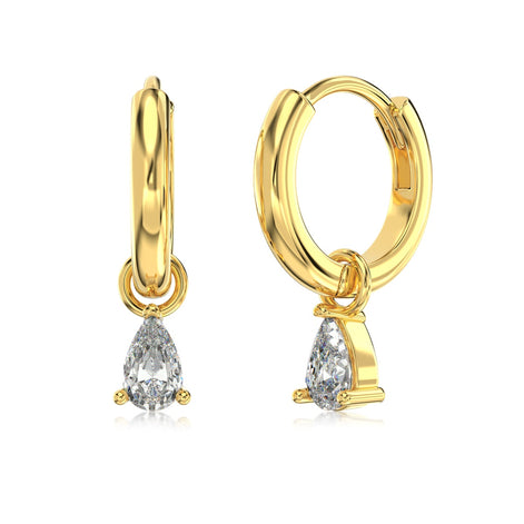 Hoop earrings made of 925 sterling silver gold-plated with zirconia