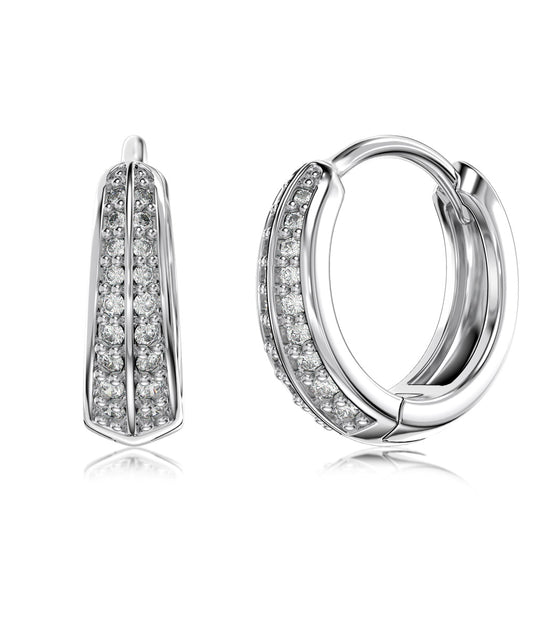Hoop earrings made of 926 sterling silver zirconia stones