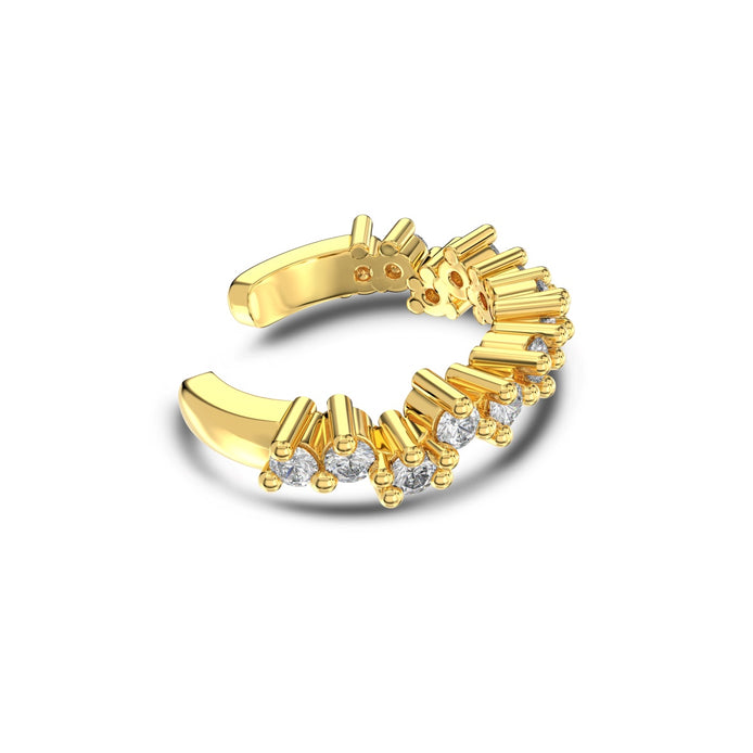 Ear clip made of 925 silver gold-plated with zirconia stones