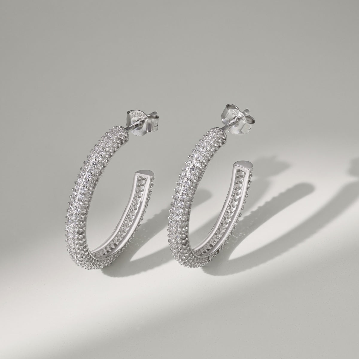 Zirconia Glow: Loviya Sterling Hoops 15mm & 20mm