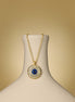 Necklace with eye pendant – 18K gold-plated &amp; set with zirconia