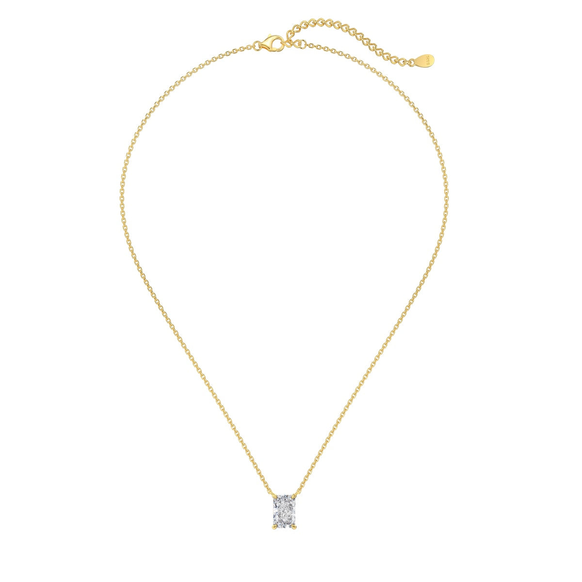 18K gold-plated chain made of 925 sterling silver with princess-cut zirconia