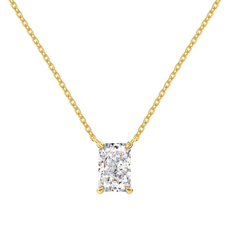 18K gold-plated chain made of 925 sterling silver with princess-cut zirconia