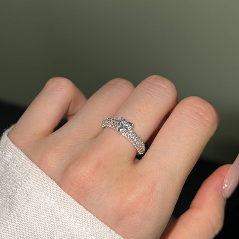 925 Sterling Silver Ring with Heart Zirconia