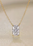 18K gold-plated chain made of 925 sterling silver with princess-cut zirconia