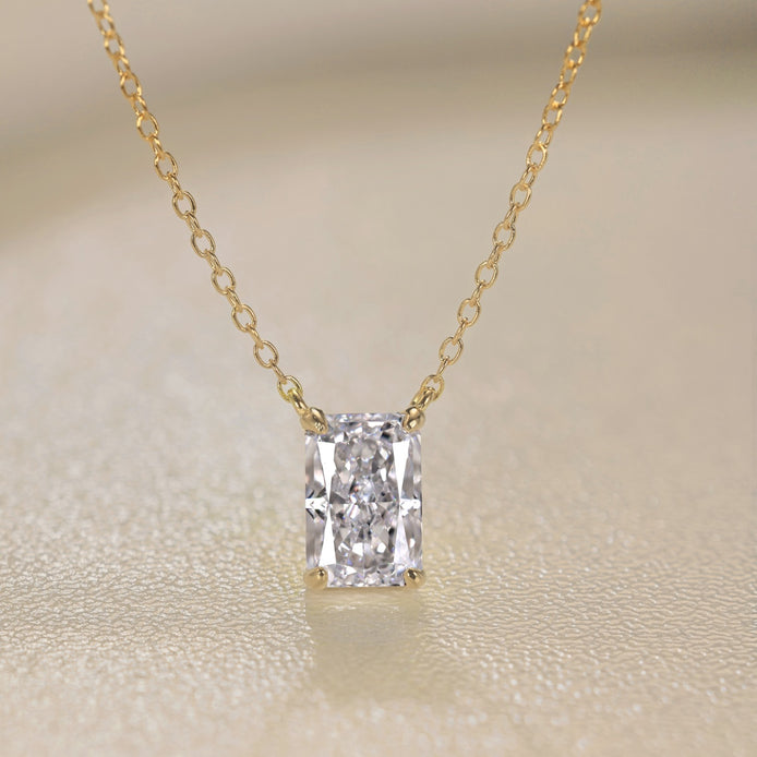 18K gold-plated chain made of 925 sterling silver with princess-cut zirconia